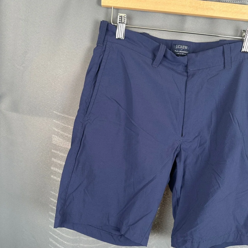 JCrew Flex Gramercy Mens Shorts Navy Blue Size 31 Stretch Performance Casual
